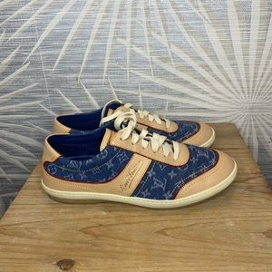 Louis Vuitton monogram blue denim sneakers-size 39